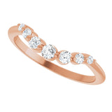 14K Gold Round Lab-Grown Diamond Contour Band – 2.5mm Stones - Rose Gold - view 5
