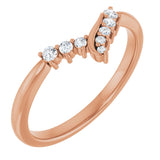 14K Gold Round Natural Diamond Contour Band II - Rose Gold
