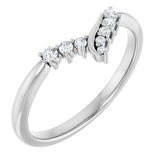 14K Gold Round Lab-Grown Diamond Contour Band – 1.2mm Stones - White Gold