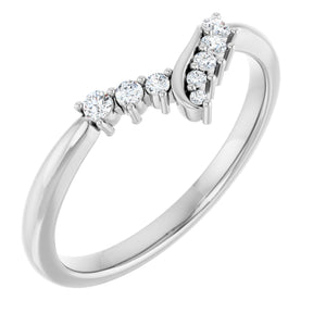 Platinum Round Natural Diamond Contour Band II
