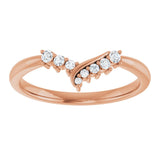 14K Gold Round Natural Diamond Contour Band II - Rose Gold - view 3