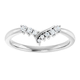 14K Gold Round Natural Diamond Contour Band II - White Gold - view 3
