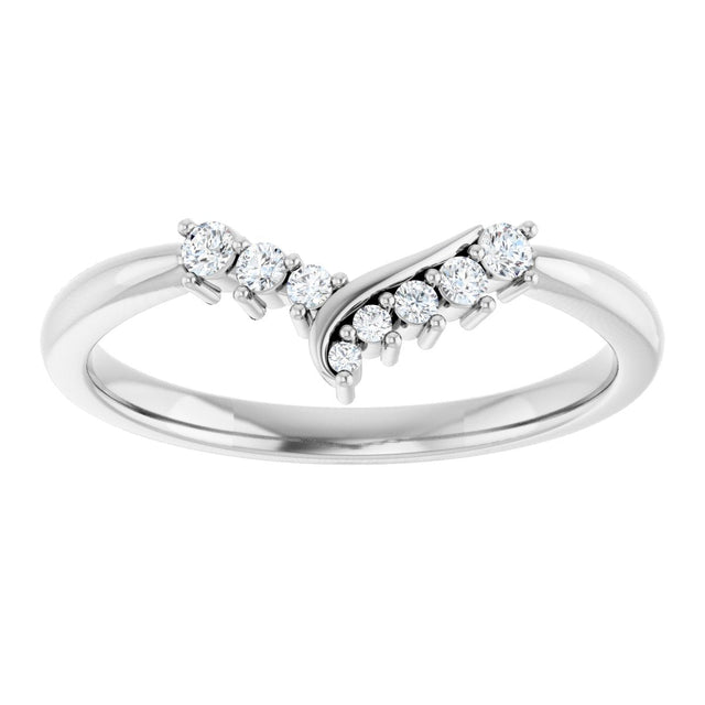 Platinum Round Natural Diamond Contour Band II - view 3