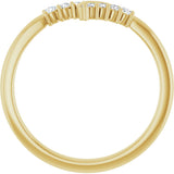 14K Gold Round Natural Diamond Contour Band II - Yellow Gold - view 2
