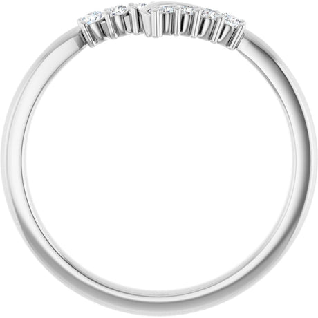 Platinum Round Natural Diamond Contour Band II - view 2