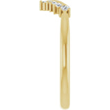 14K Gold Round Natural Diamond Contour Band II - Yellow Gold - view 4