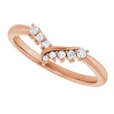 14K Gold Round Natural Diamond Contour Band II - Rose Gold - view 5