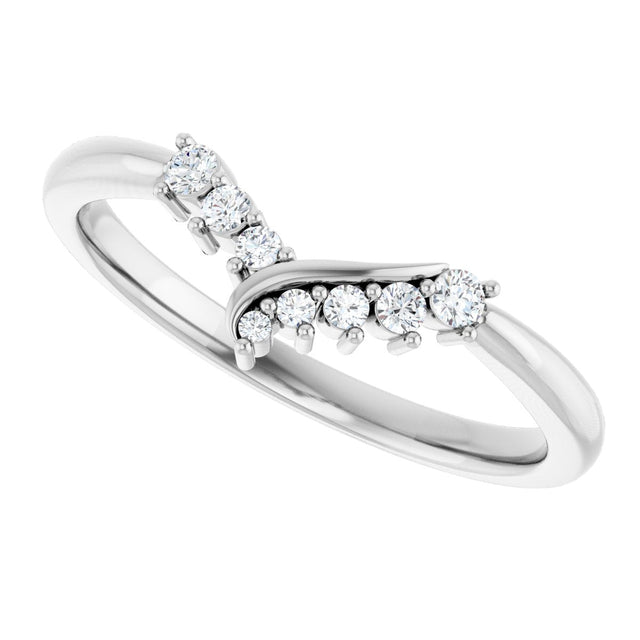 Platinum Round Natural Diamond Contour Band II - view 5