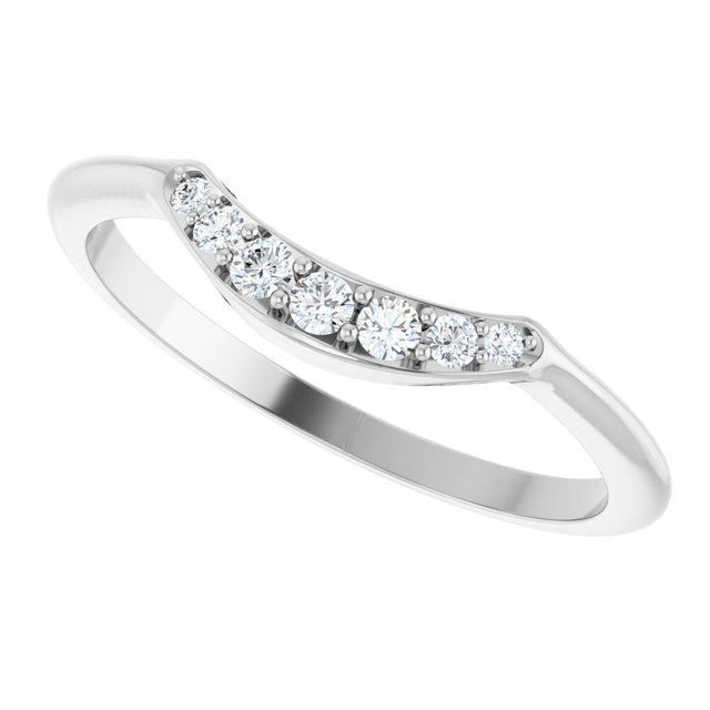 Platinum Round Lab-Grown Diamond Contour Band – 1.8-2.2mm Stones - view 5