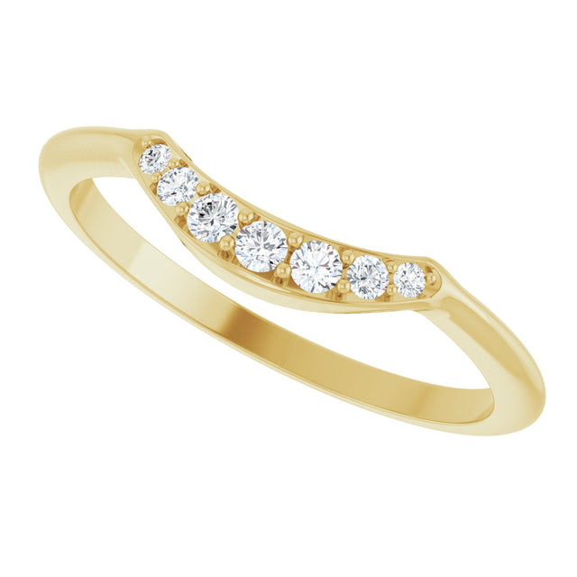 14K Gold Round Lab-Grown Diamond Contour Band – 1.8-2.2mm Stones - Yellow Gold - view 5