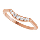 14K Gold Round Lab-Grown Diamond Contour Band – 1.8-2.2mm Stones - Rose Gold - view 5
