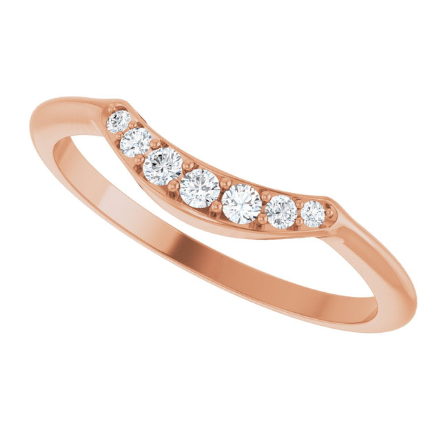 14K Gold Round Lab-Grown Diamond Contour Band – 1.8-2.2mm Stones - Rose Gold - view 5