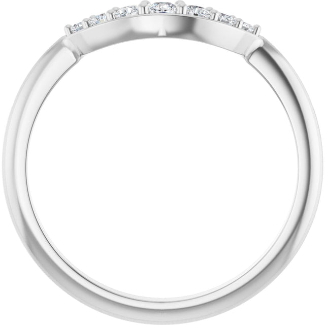 Platinum Round Natural Diamond Contour Band – 1.8-2.2mm Stones - view 2