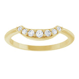 14K Gold Round Natural Diamond Contour Band – 1.8-2.2mm Stones - Yellow Gold - view 3