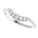 Platinum Round Natural Diamond Contour Band – 1.8-2.2mm Stones - view 6