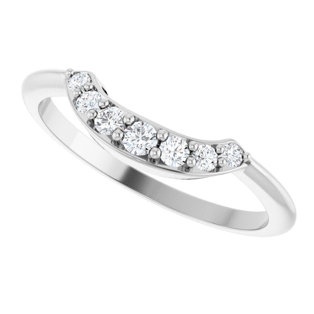 Platinum Round Natural Diamond Contour Band – 1.8-2.2mm Stones - view 6