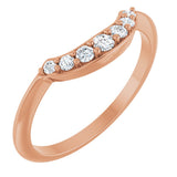 14K Gold Round Natural Diamond Contour Band – 1.8-2.2mm Stones - Rose Gold
