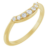 14K Gold Round Natural Diamond Contour Band – 1.8-2.2mm Stones - Yellow Gold