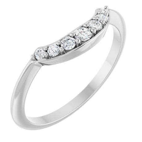 Platinum Round Natural Diamond Contour Band – 1.8-2.2mm Stones