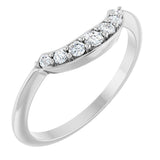 14K Gold Round Natural Diamond Contour Band – 1.8-2.2mm Stones - White Gold