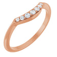 14K Gold Round Natural Diamond Contour Band – 1.8-2.2mm Stones - Rose Gold