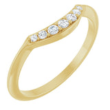 14K Gold Round Natural Diamond Contour Band – 1.8-2.2mm Stones - Yellow Gold
