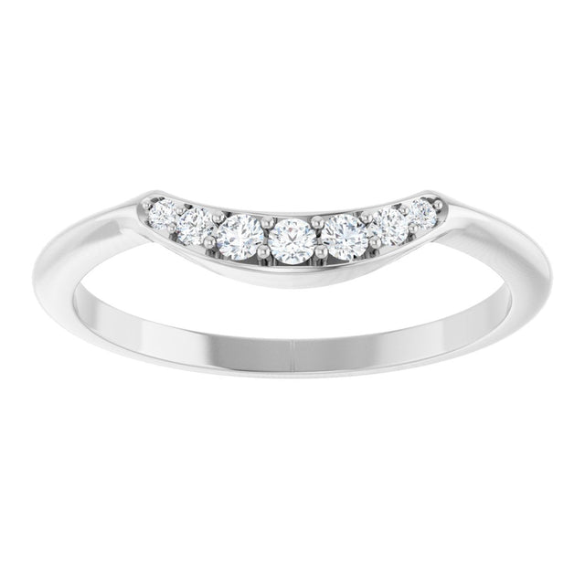 Platinum Round Lab-Grown Diamond Contour Band – 1.8-2.2mm Stones - view 3