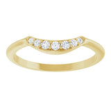 14K Gold Round Lab-Grown Diamond Contour Band – 1.8-2.2mm Stones - Yellow Gold - view 3