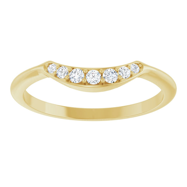 14K Gold Round Lab-Grown Diamond Contour Band – 1.8-2.2mm Stones - Yellow Gold - view 3