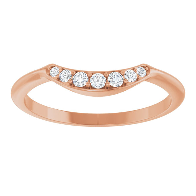 14K Gold Round Lab-Grown Diamond Contour Band – 1.8-2.2mm Stones - Rose Gold - view 3