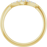 14K Gold Round Lab-Grown Diamond Contour Band – 1.8-2.2mm Stones - Yellow Gold - view 2