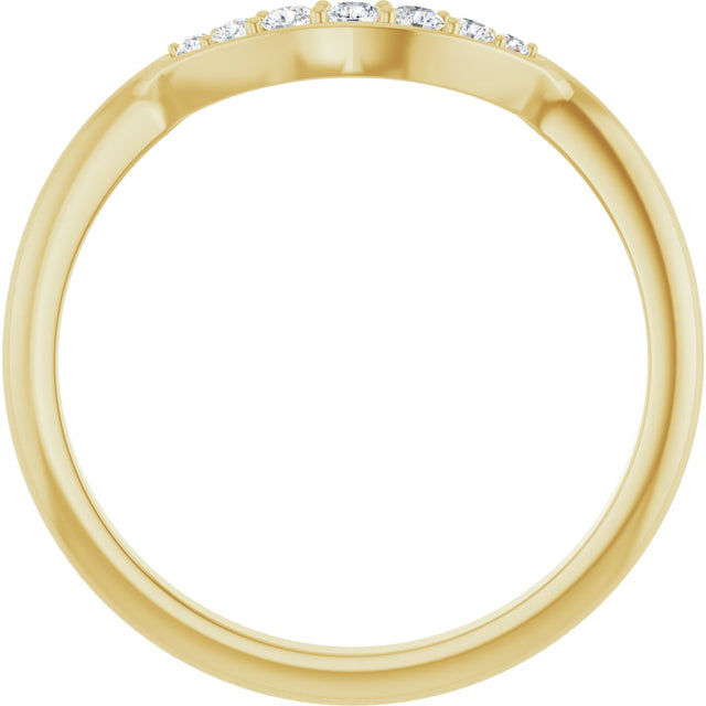 14K Gold Round Lab-Grown Diamond Contour Band – 1.8-2.2mm Stones - Yellow Gold - view 2