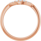 14K Gold Round Lab-Grown Diamond Contour Band – 1.8-2.2mm Stones - Rose Gold - view 2