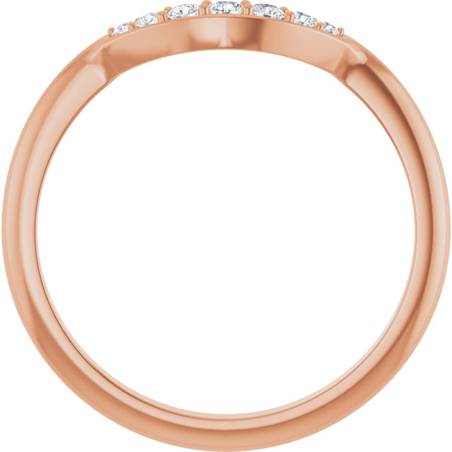 14K Gold Round Lab-Grown Diamond Contour Band – 1.8-2.2mm Stones - Rose Gold - view 2
