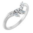 Platinum Marquise Natural Diamond Accented Contour Band – 3.5x1.75mm