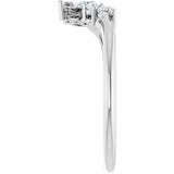 Platinum Marquise Lab-Grown Diamond Accented Contour Band – 3.5x1.75mm - view 4