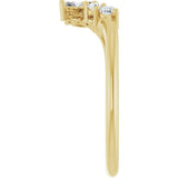 14K Gold Marquise Lab-Grown Diamond Accented Contour Band – 3.5x1.75mm - Yellow Gold - view 4