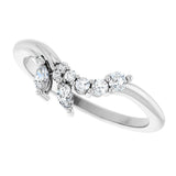 Platinum Marquise Lab-Grown Diamond Accented Contour Band – 3.5x1.75mm - view 5