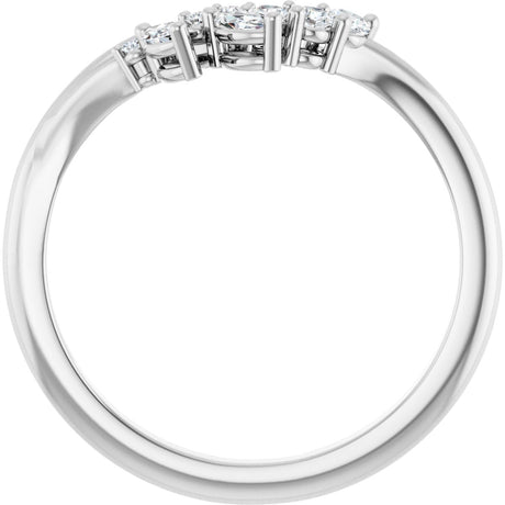 Platinum Marquise Natural Diamond Accented Contour Band – 3.5x1.75mm - view 2