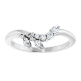 Platinum Marquise Lab-Grown Diamond Accented Contour Band – 3.5x1.75mm - view 3