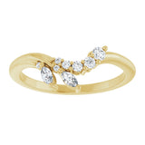 14K Gold Marquise Lab-Grown Diamond Accented Contour Band – 3.5x1.75mm - Yellow Gold - view 3