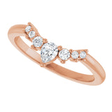 14K Gold Pear Natural Diamond Accented Contour Band – 4x3mm - Rose Gold - view 4