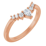 14K Gold Pear Lab-Grown Diamond Accented Contour Band – 4x3mm - Rose Gold