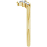14K Gold Pear Lab-Grown Diamond Accented Contour Band – 4x3mm - Yellow Gold - view 3