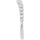 Platinum Round Natural Diamond Graduated Accent Contour Band - view 4
