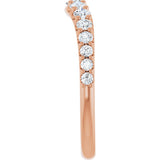 14K Gold Round Natural Diamond Graduated Accent Contour Band - Rose Gold - view 4
