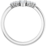 14K Gold Pear Lab-Grown Diamond Accented Contour Band – 4x3mm - White Gold - view 2