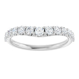 Platinum Round Natural Diamond Graduated Accent Contour Band - view 3