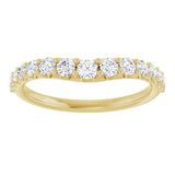 14K Gold Round Natural Diamond Graduated Accent Contour Band - Yellow Gold - view 3