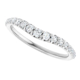 Platinum Round Lab-Grown Diamond Graduated Accent Contour Band - view 5